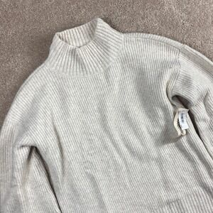 Goodthreads Women's Oatmeal Heather Ribbed Knit Mock Neck Sweater Size Small NWT